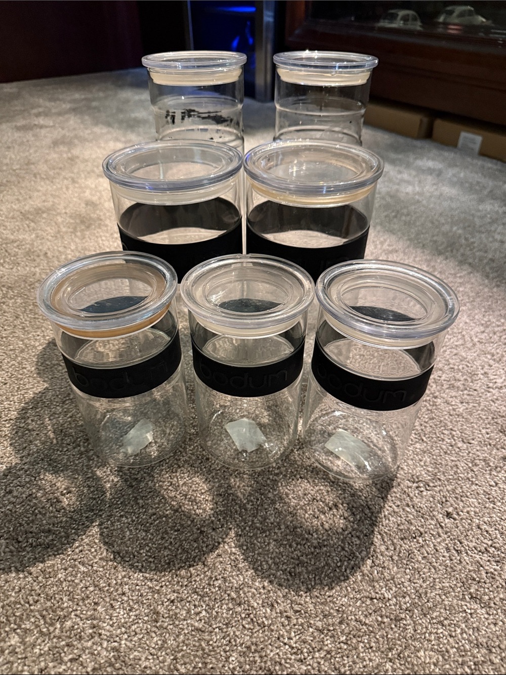 Bodum Clear Glass Carafe with Black Silicone Band